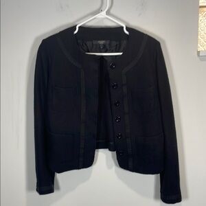 MaxMara Black Formal Cropped Blazer with Ribbon Details